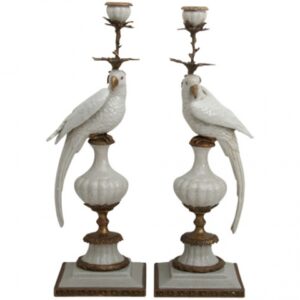 Ljusstakar "Papegojor" White – Grevinnans Butik & Inredning