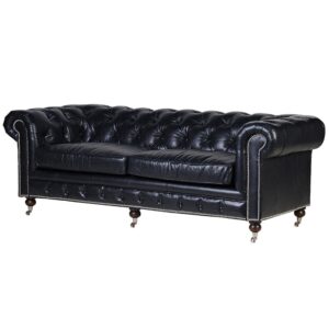 Soffa "Black Leather" – Grevinnans Butik & Inredning